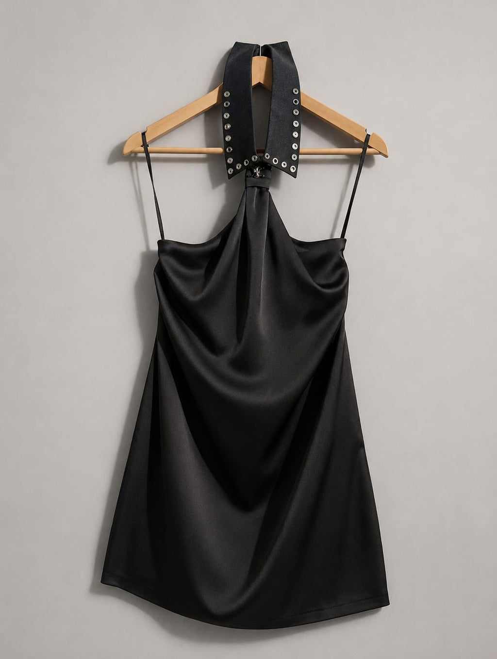OBSIDIAN COLLAR SLIP DRESS