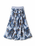 Azure Paisley Luxe Flow Skirt