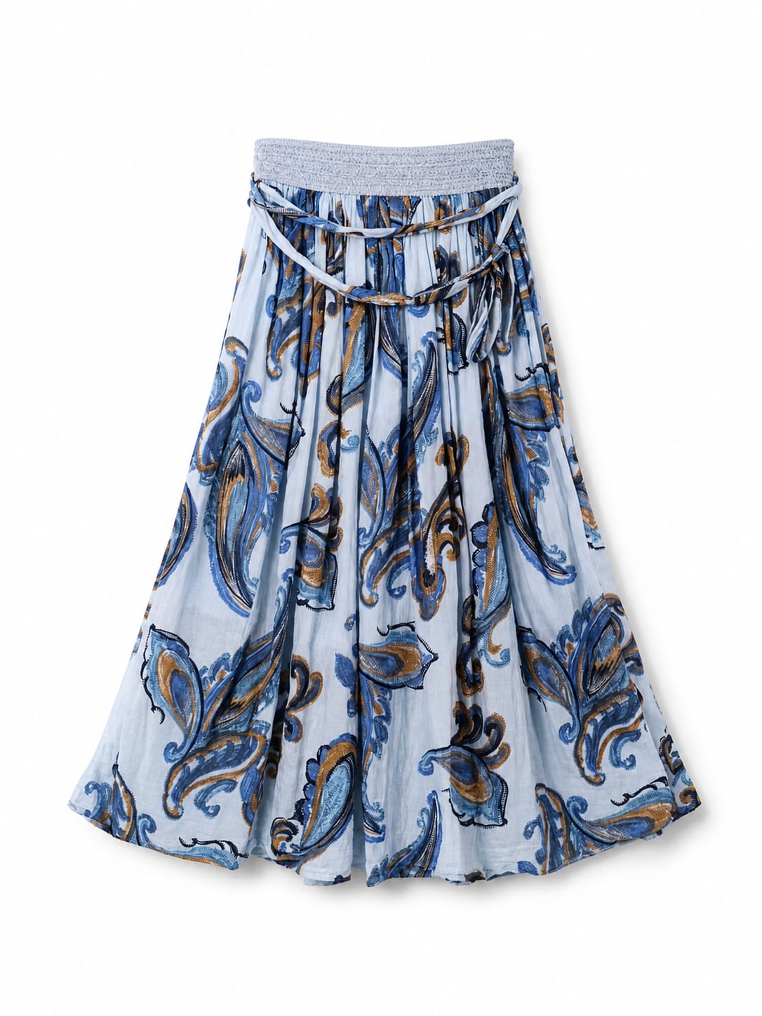 Azure Paisley Luxe Flow Skirt