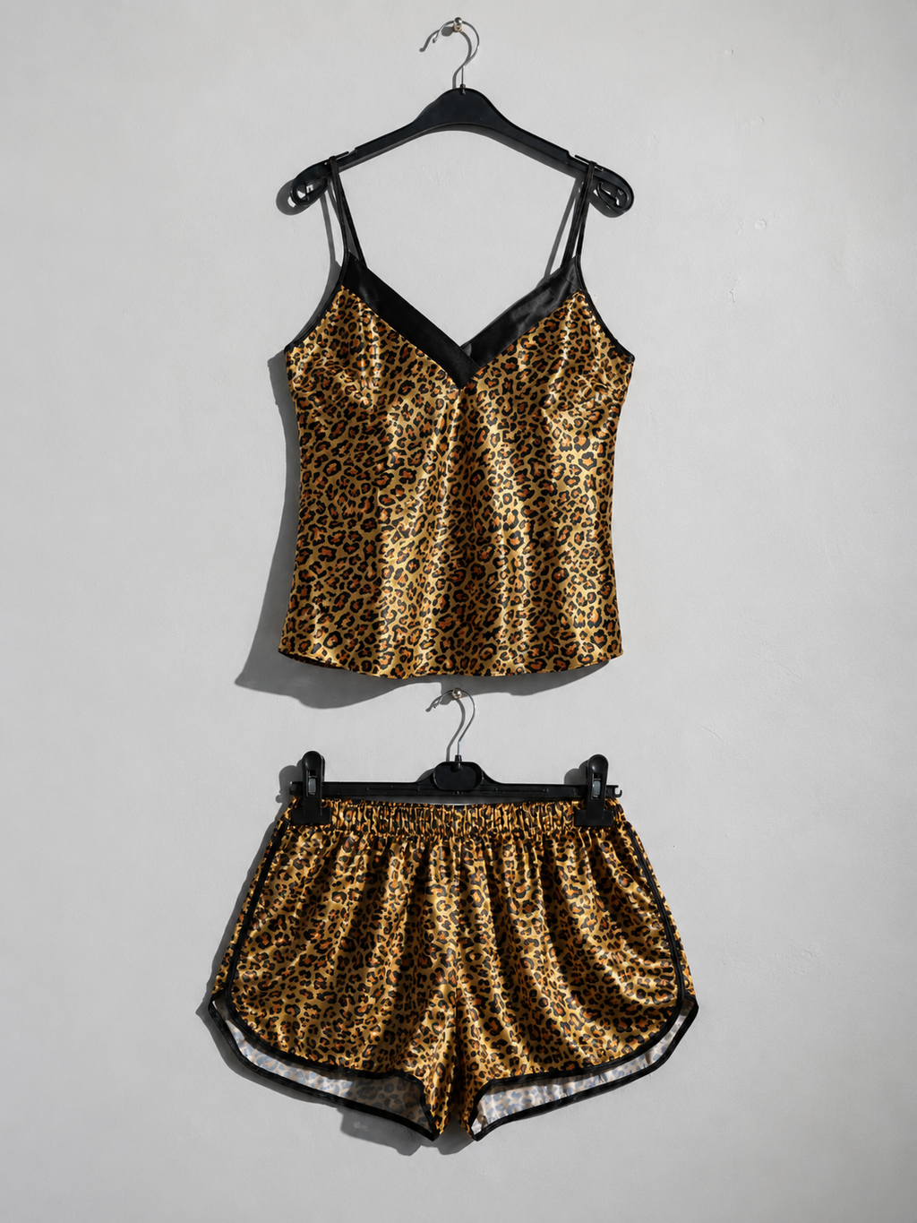 Wild Satin Leopard Lounge Set