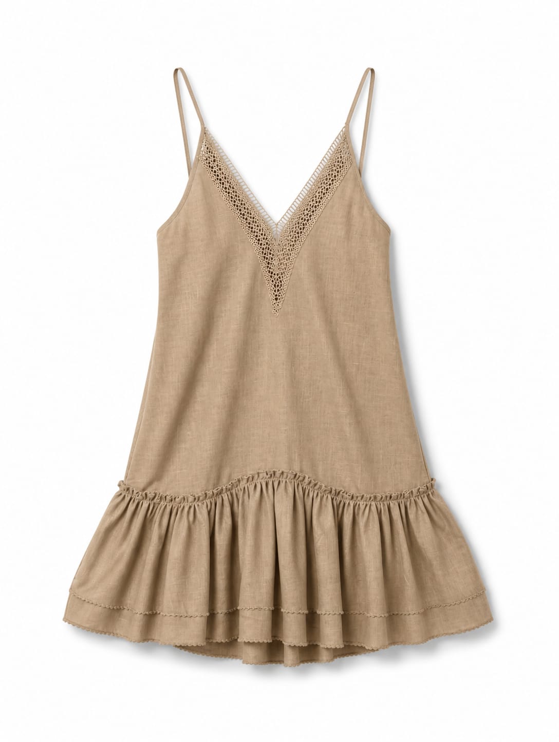Sand Whisper Linen Luxe Mini Dress