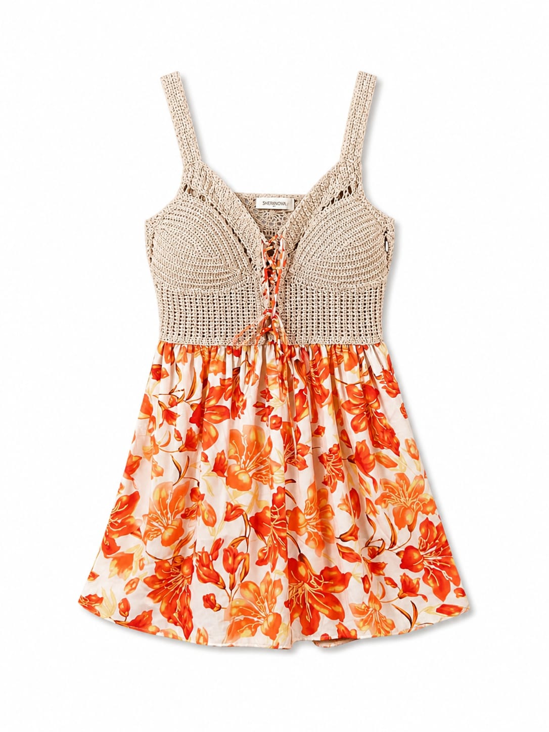 Sunset Blossom Knit Luxe Mini Dress