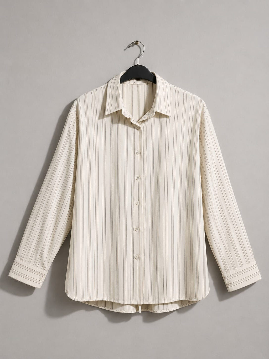 Ivory Split-Back Stripe Shirt