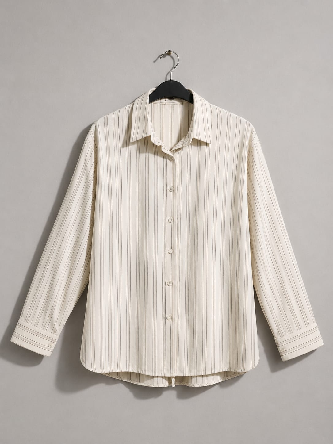 Ivory Split-Back Stripe Shirt