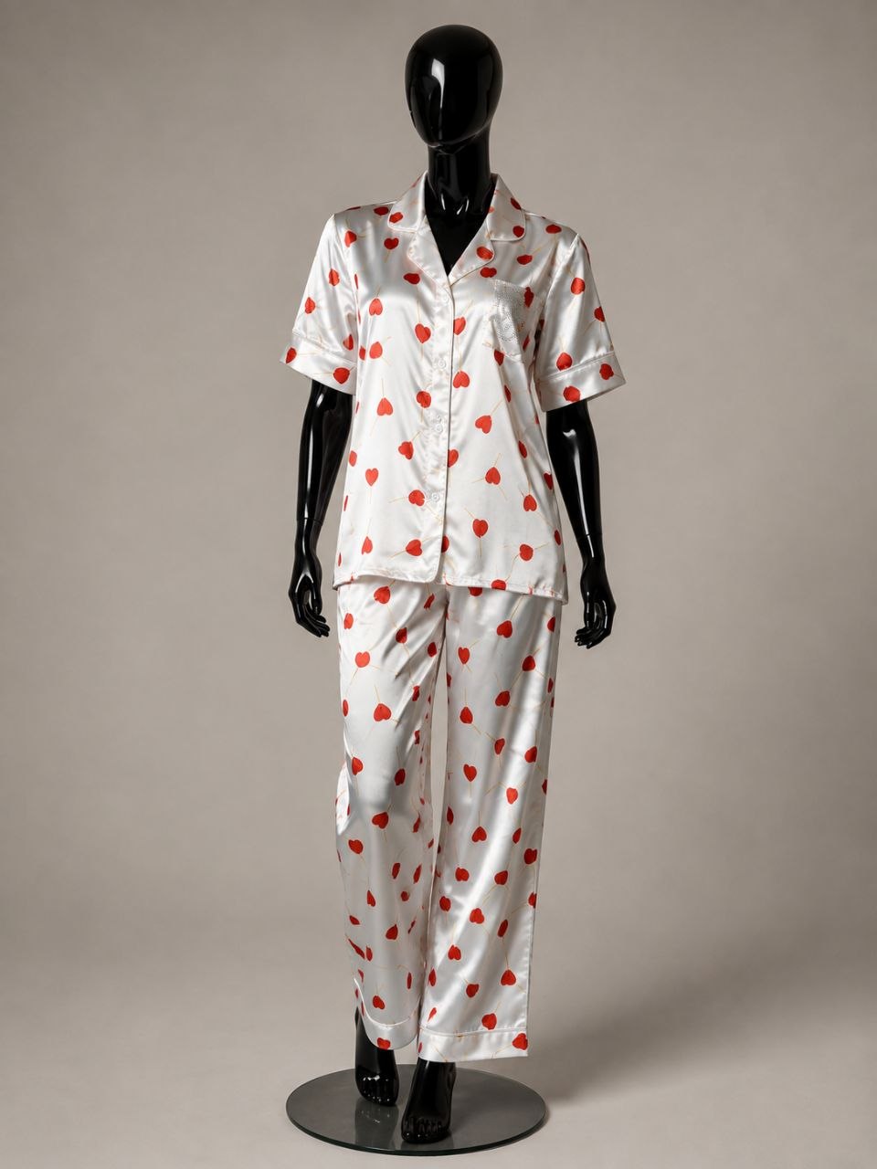 Heartline Satin Pajama Set