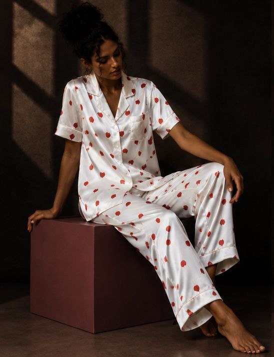Heartline Satin Pajama Set