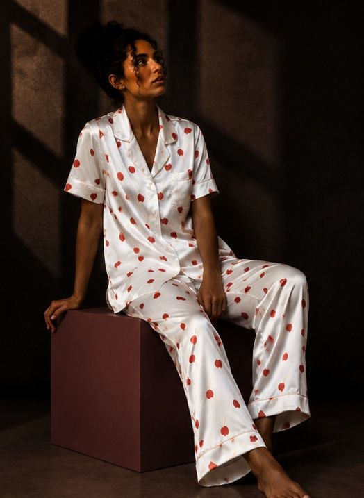 Heartline Satin Pajama Set