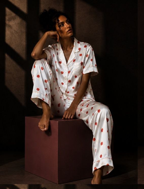 Heartline Satin Pajama Set