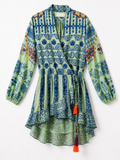Azure Bloom Luxe Mini Dress