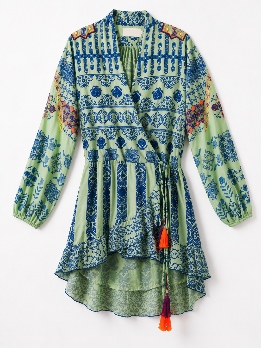 Azure Bloom Luxe Mini Dress