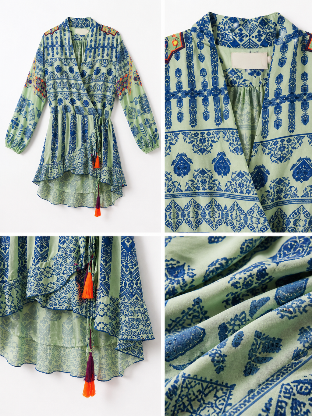 Azure Bloom Luxe Mini Dress