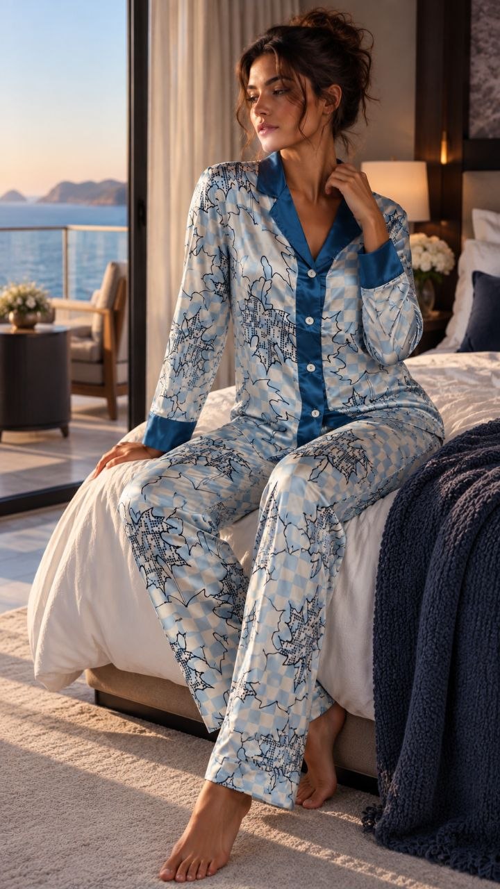 Blue Hour Satin Set