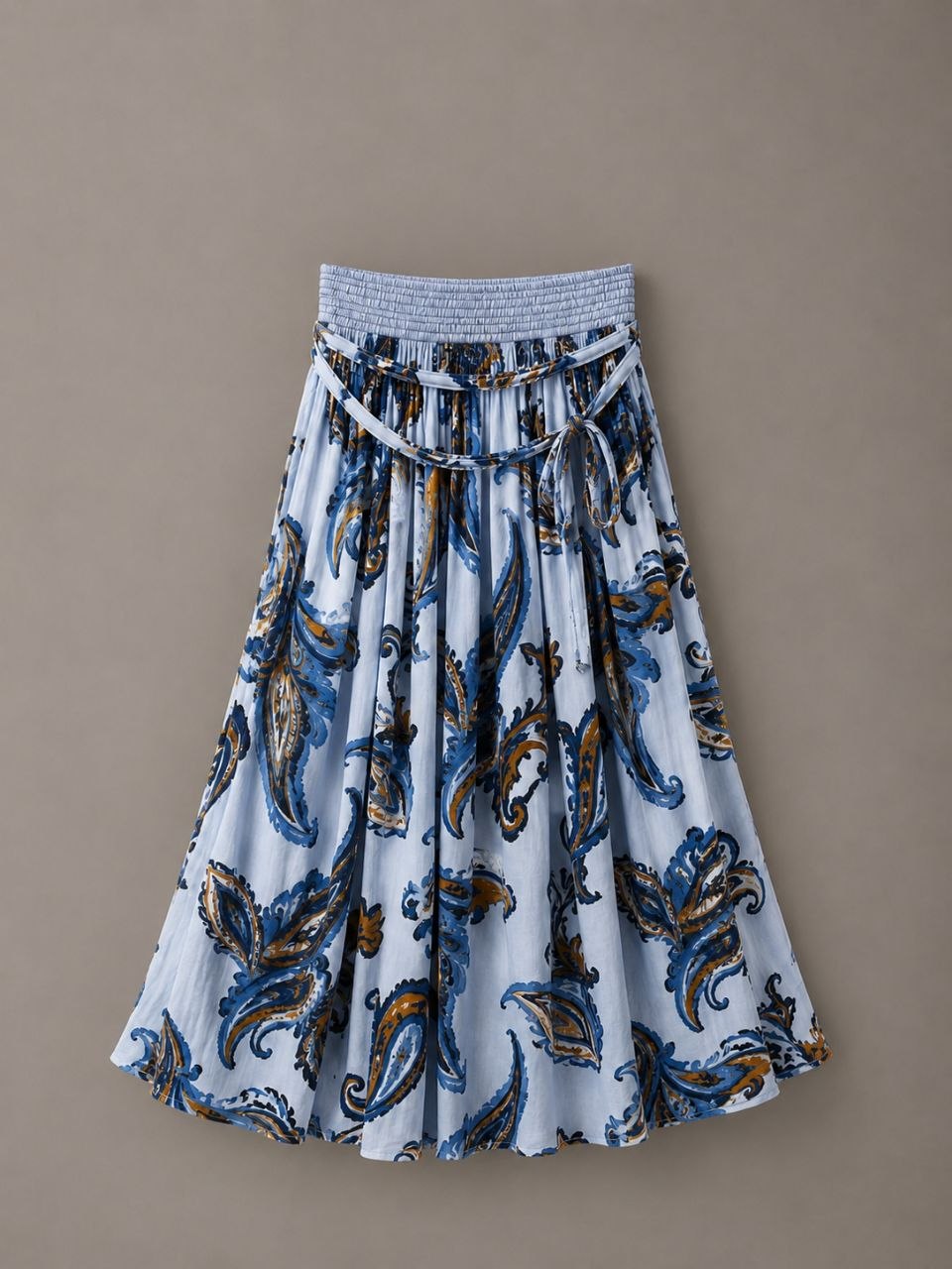 Azure Paisley Luxe Flow Skirt