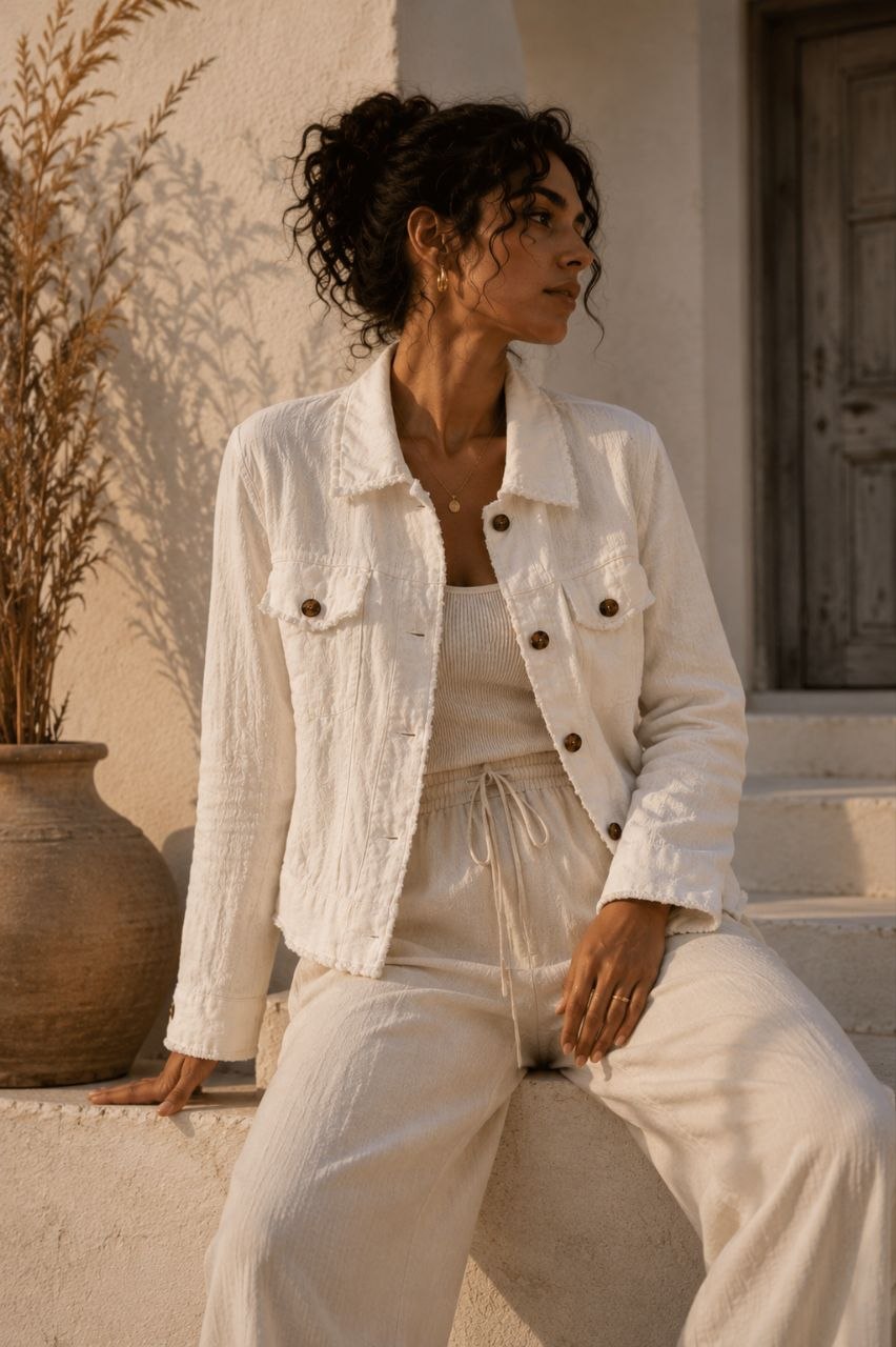 Ivory Breeze Linen Jacket