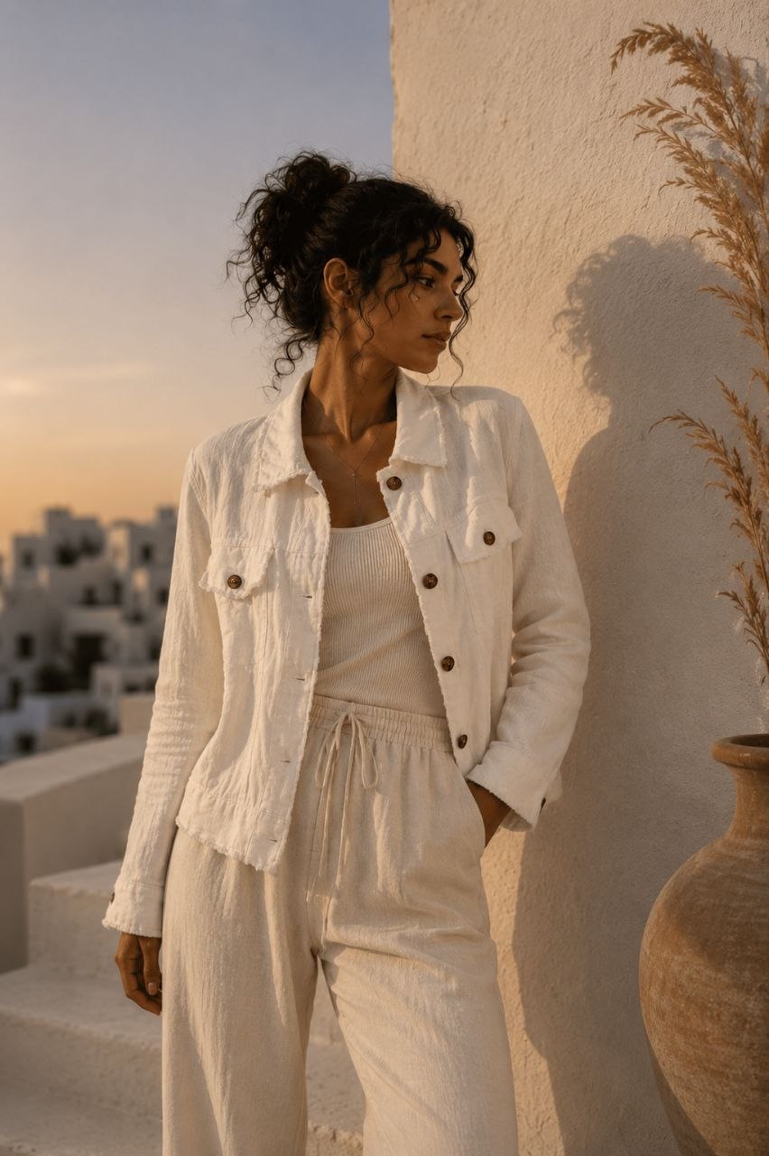 Ivory Breeze Linen Jacket