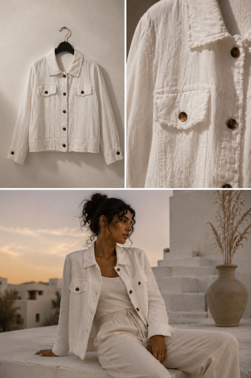 Ivory Breeze Linen Jacket