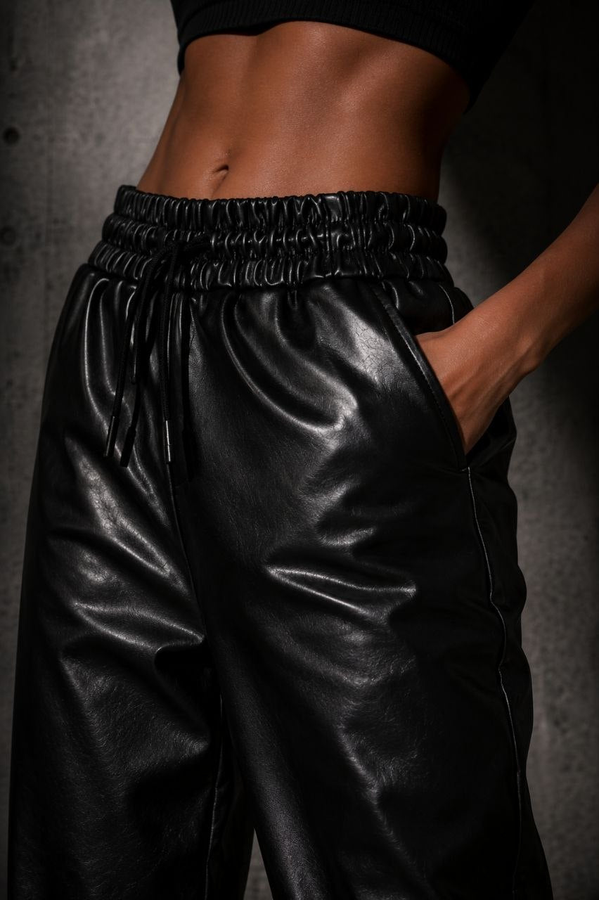 Midnight Motion Leather Joggers