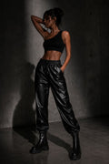 Midnight Motion Leather Joggers