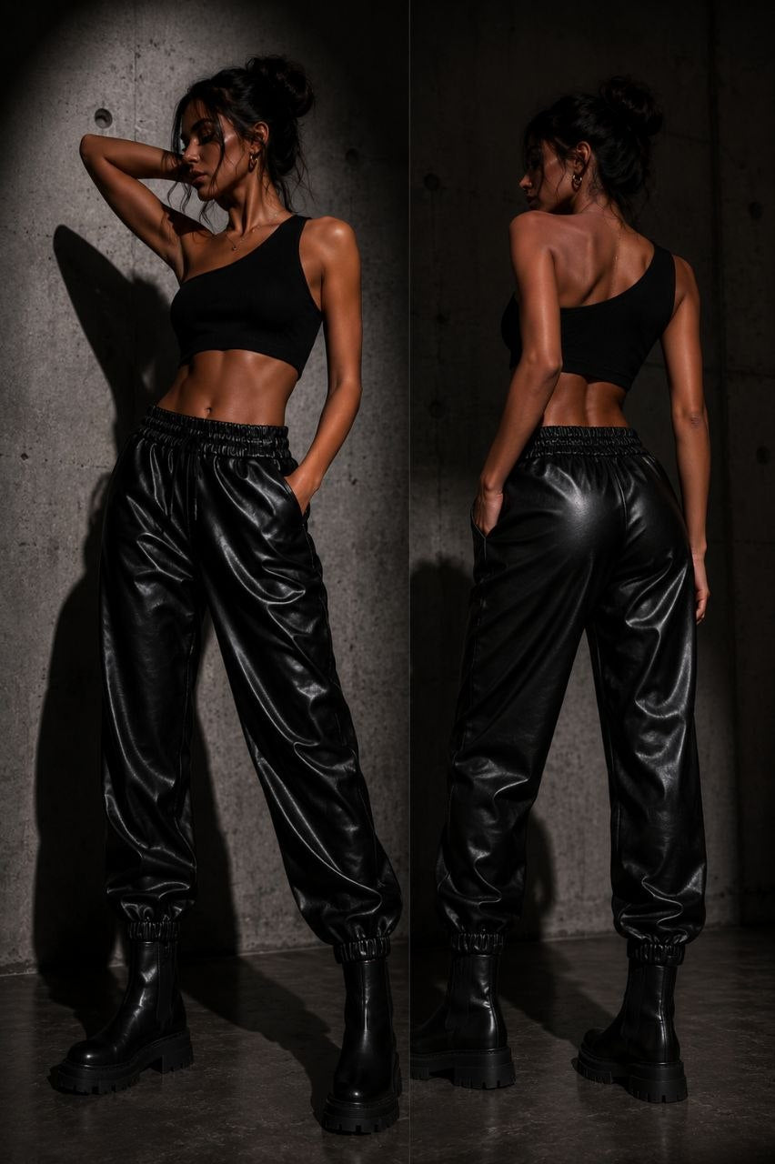 Midnight Motion Leather Joggers