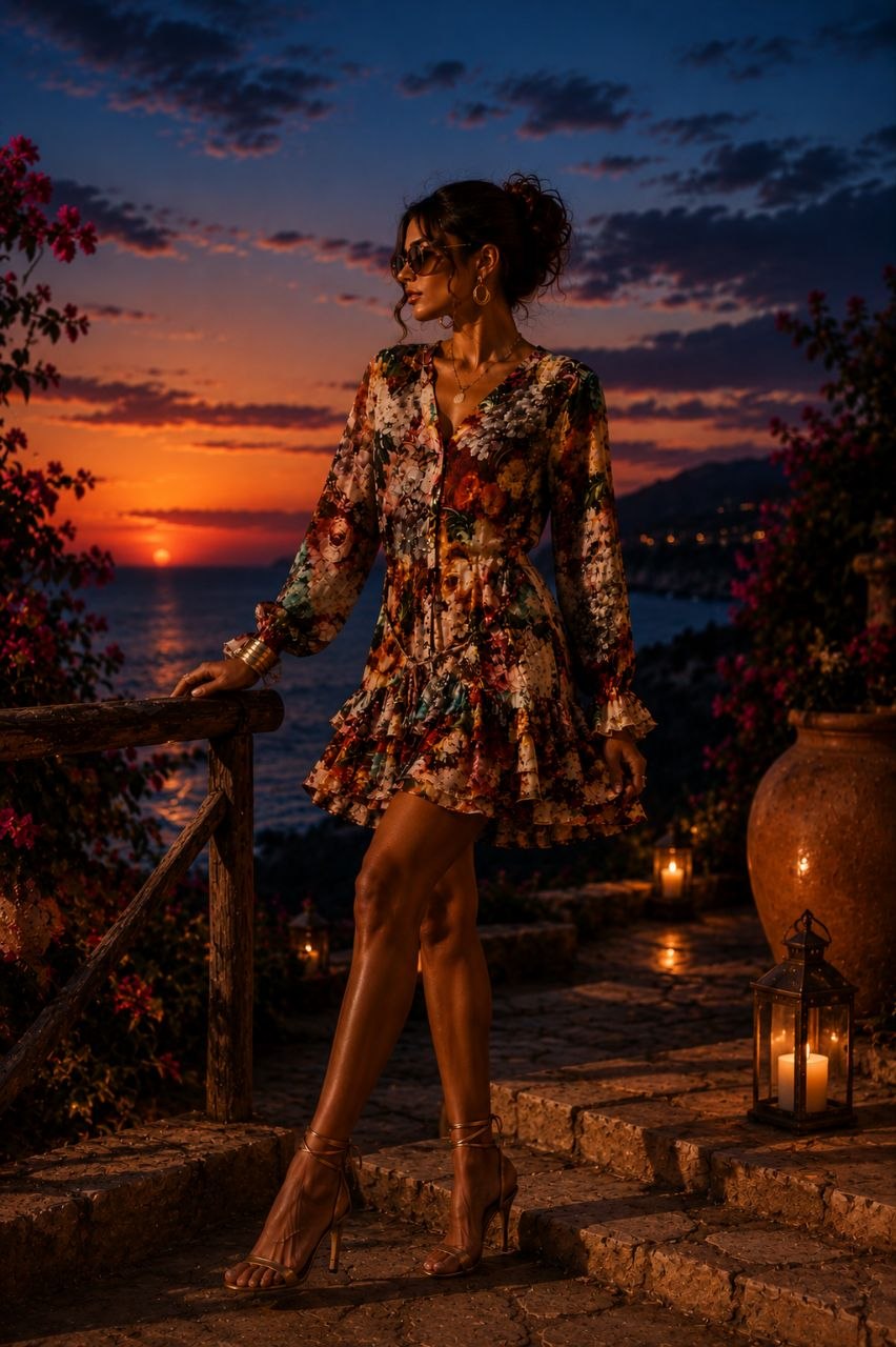 Autumn Garden Luxe Mini Dress