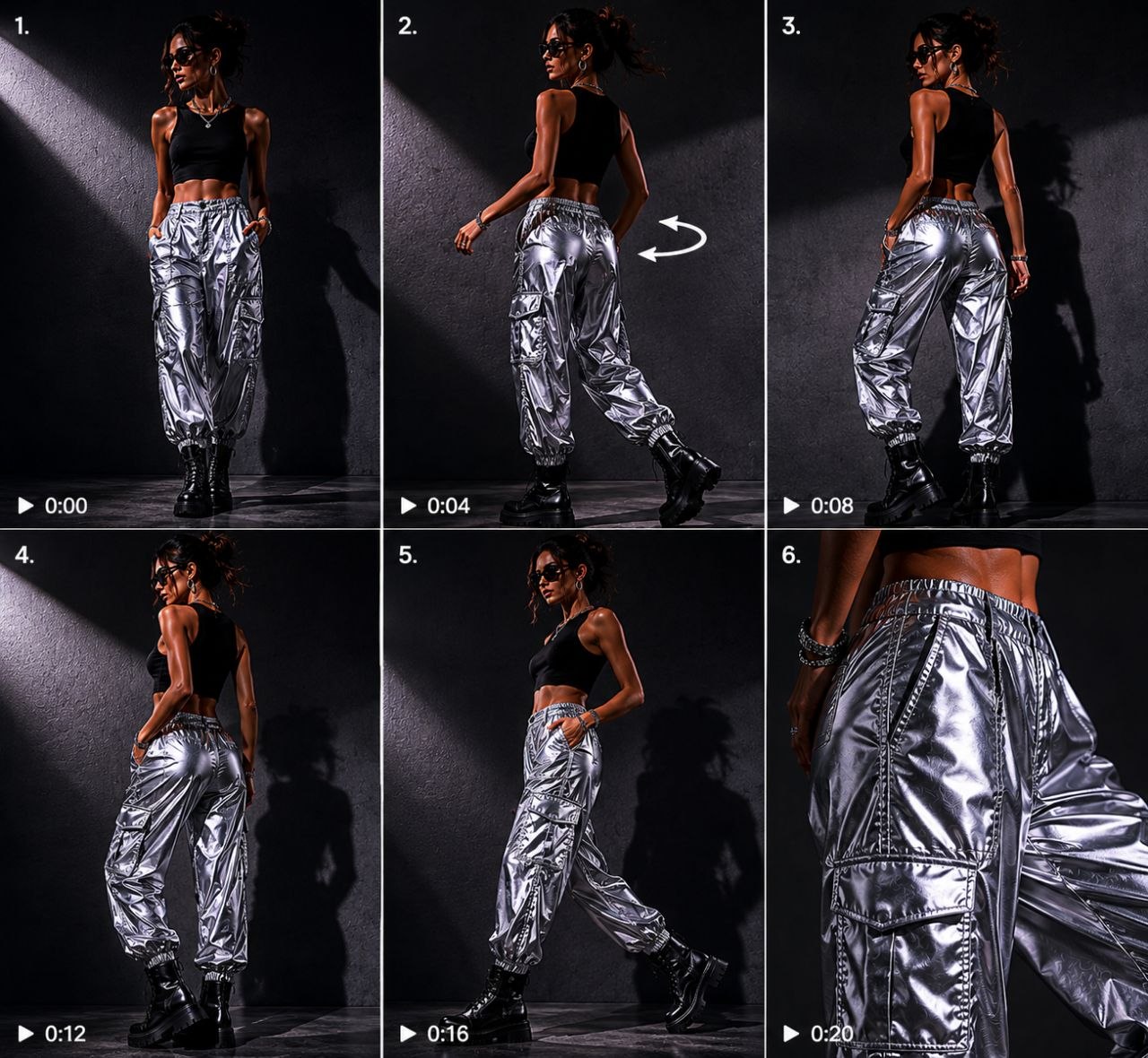 Chrome Pulse Cargo Joggers