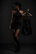 OBSIDIAN COLLAR SLIP DRESS