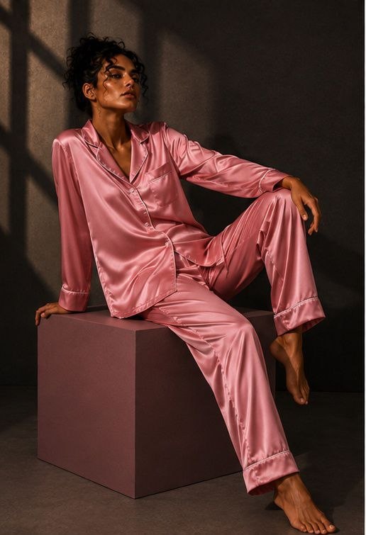 Rose Dawn Satin Pajama Set
