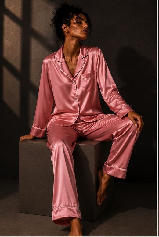 Rose Dawn Satin Pajama Set