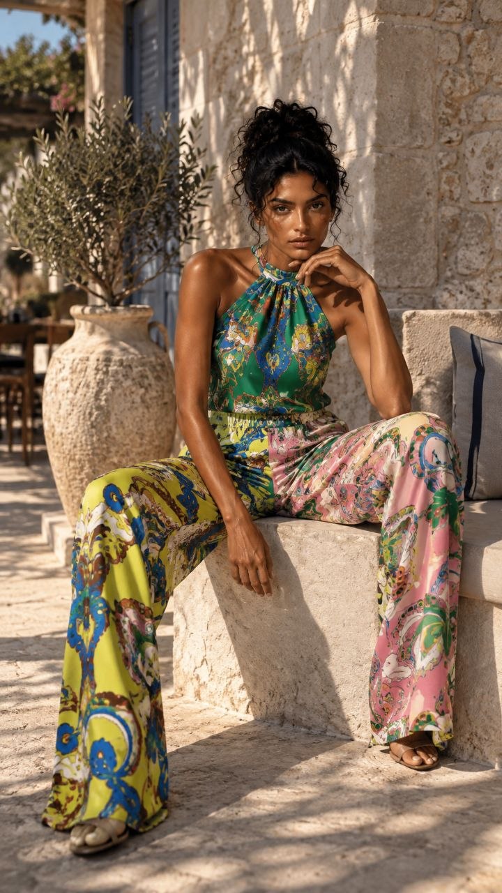 Mosaic Riviera Halter Jumpsuit