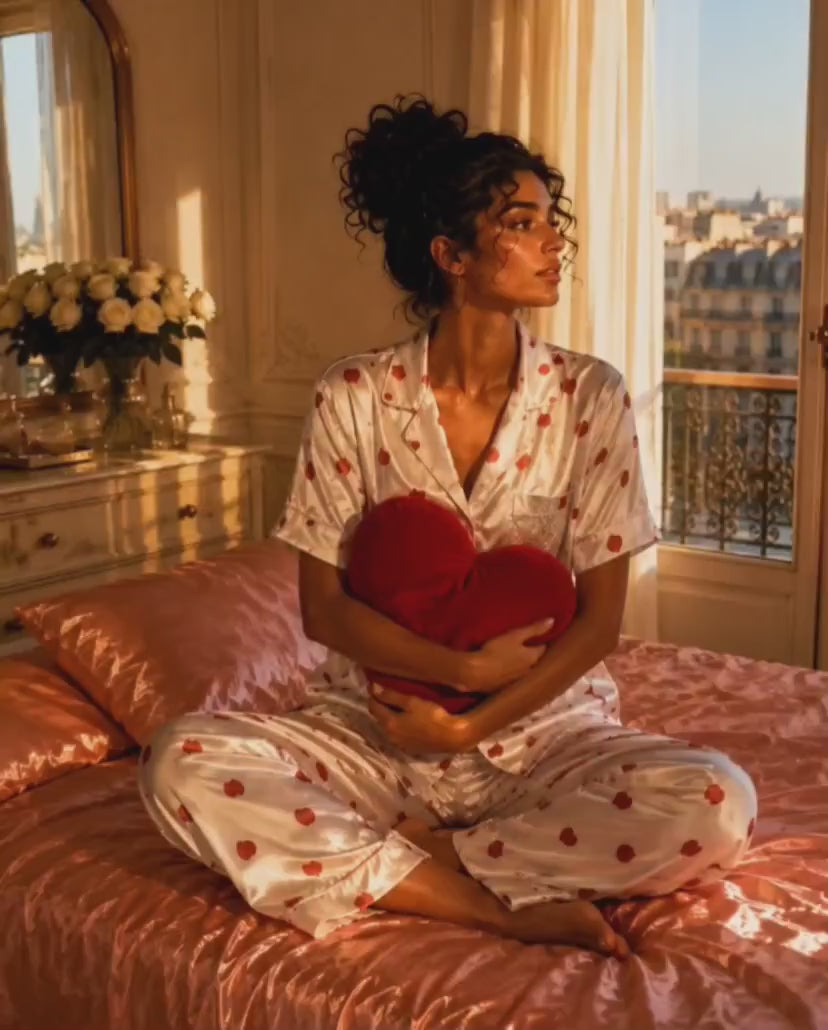 Heartline Satin Pajama Set