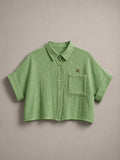 EMERALD BLOOM SHEER BLOUSE